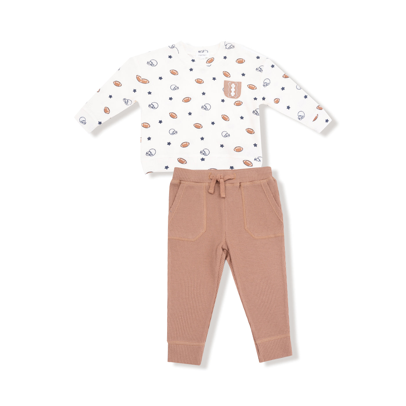 Drop Sleeve Shirt/ Jogger Set - Football & Stars