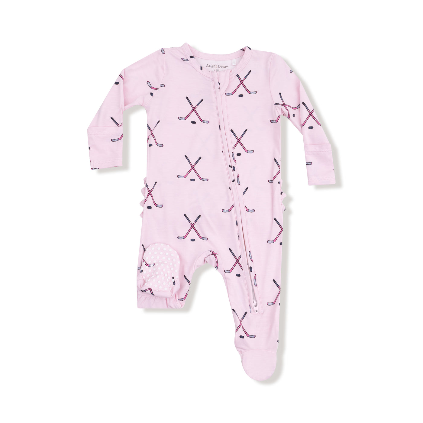 2 Way Zipper Footie - Hockey - Pink