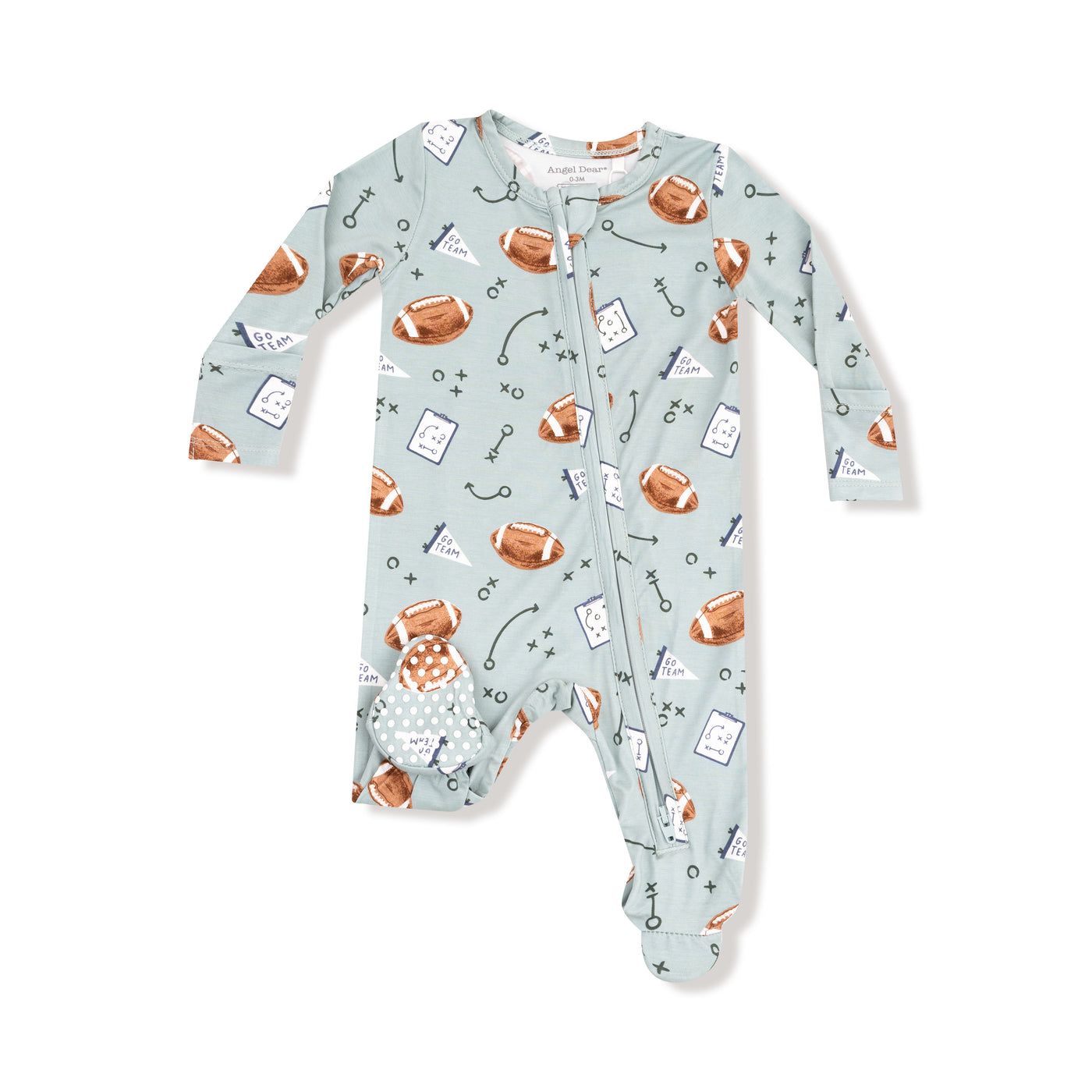2 Way Zipper Footie - Touchdown Time - Blue