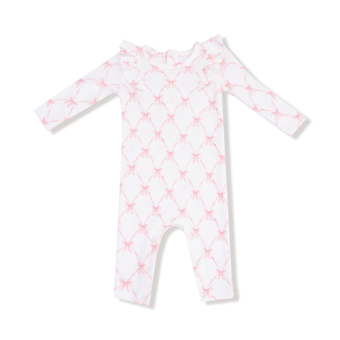 Ruffle Romper - Ribbon Bow Trellis