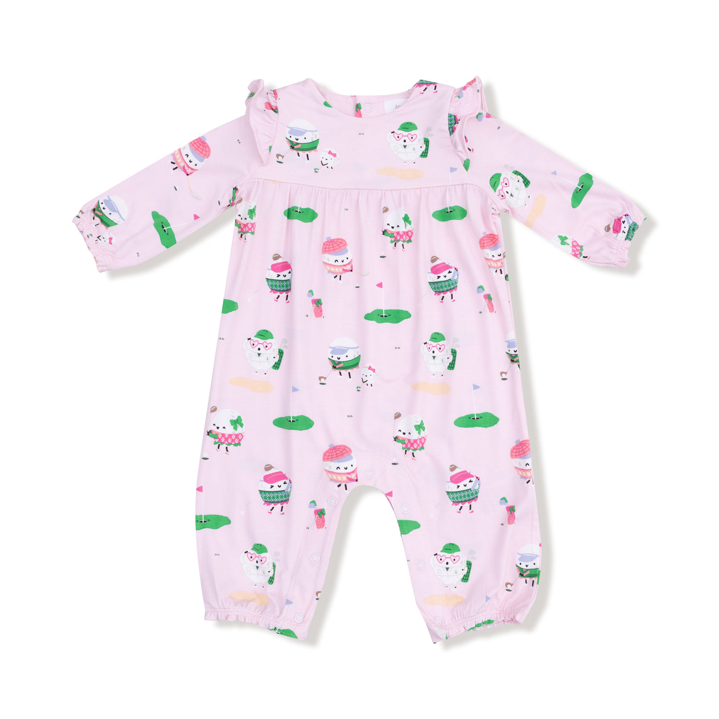 Ruffle Sleeve Romper - Golf Pros - Pink