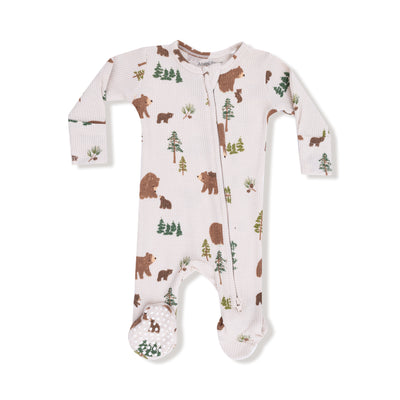 Zipper Footie - Sweet Brown Bears
