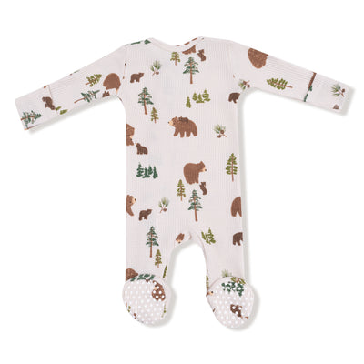 Zipper Footie - Sweet Brown Bears