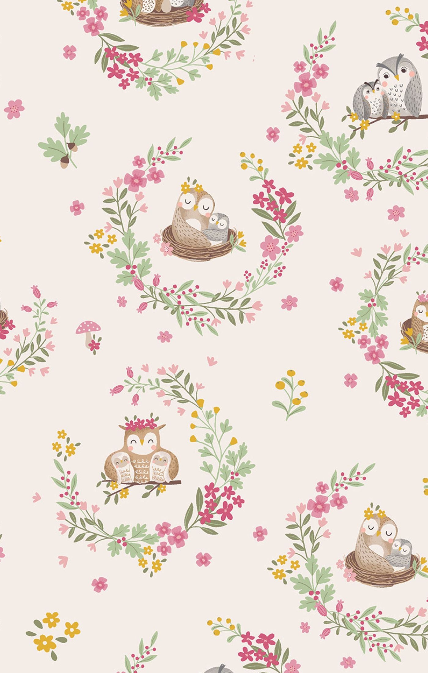 Kimono Gown - Floral Owl Families
