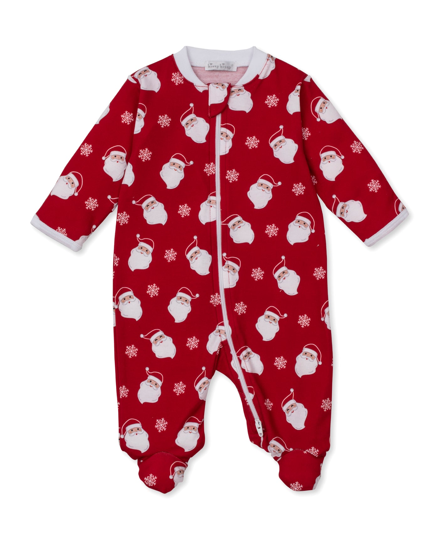 Zipper Footie - Smiling Santas