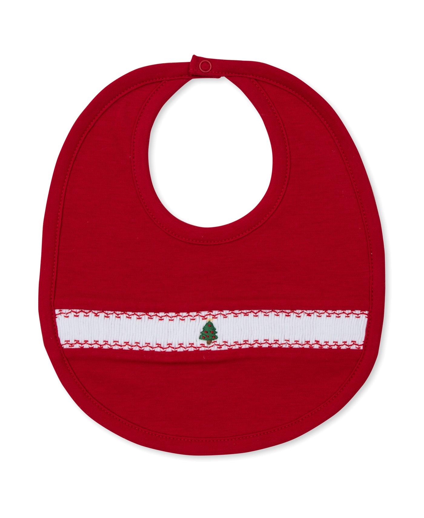 Smocked Bib - CLB Holiday Medley - Red