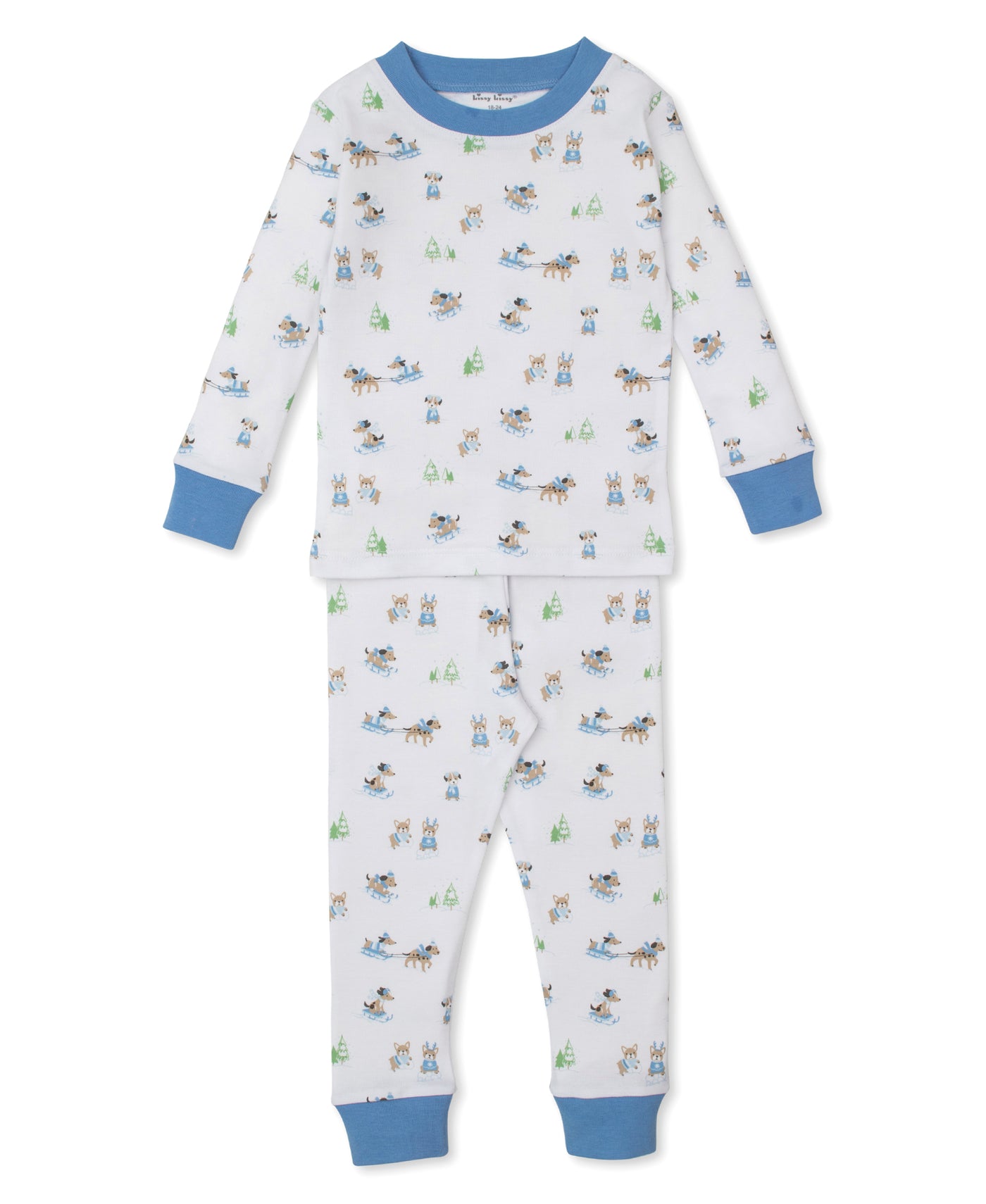 Pajama Set Snug - Puppy's Sleigh Riding Fun - Blue