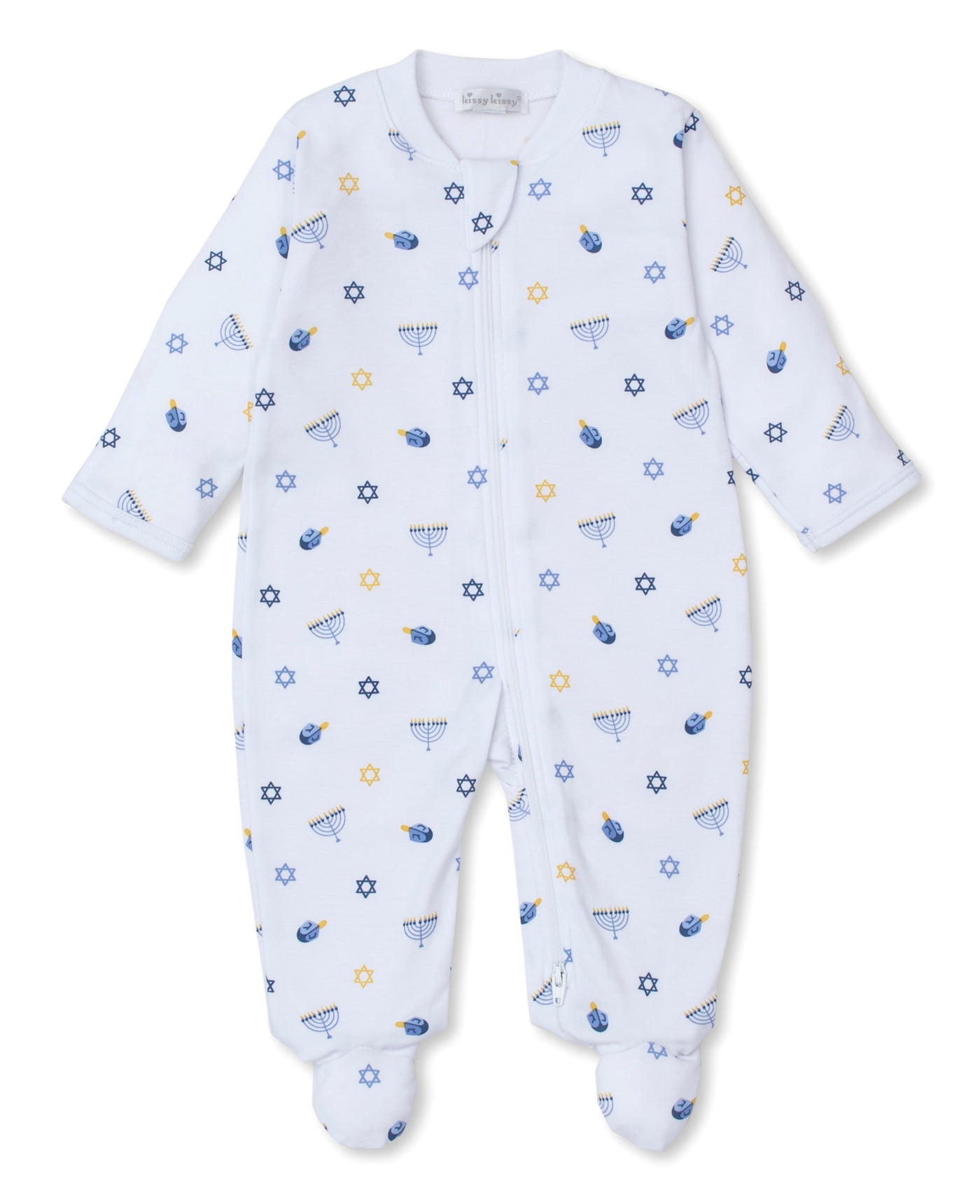 Zipper Footie - My First Hanukkah Print