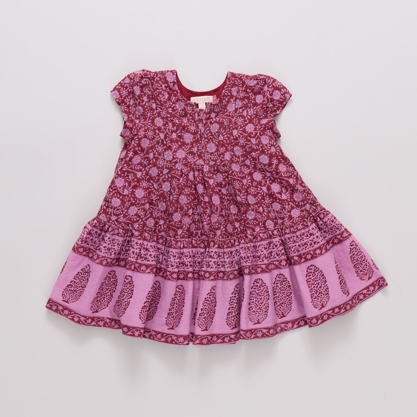Adele Dress - Burgandy Garden Floral