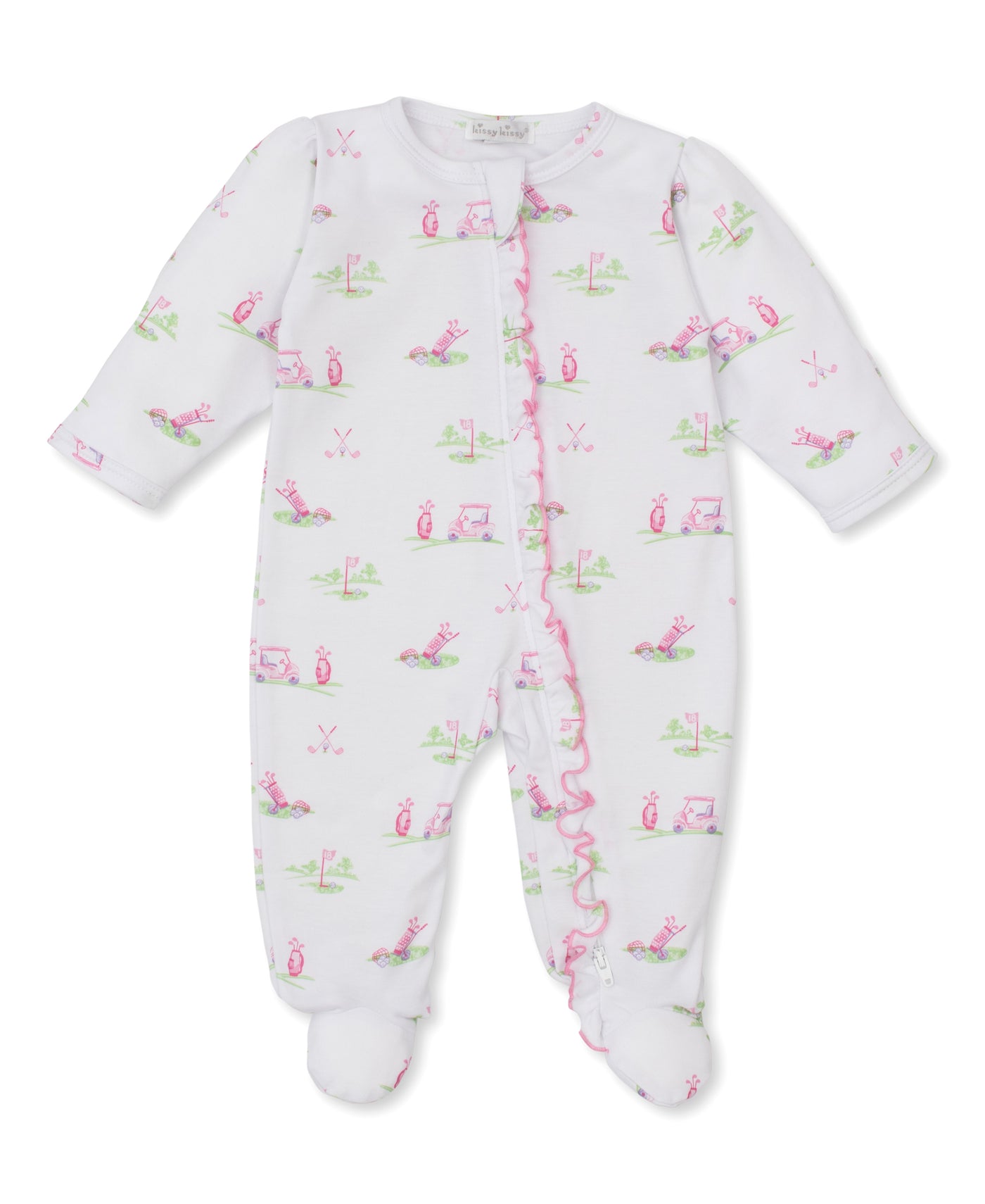 Kissy Fairway Foursome Print Zip Footie