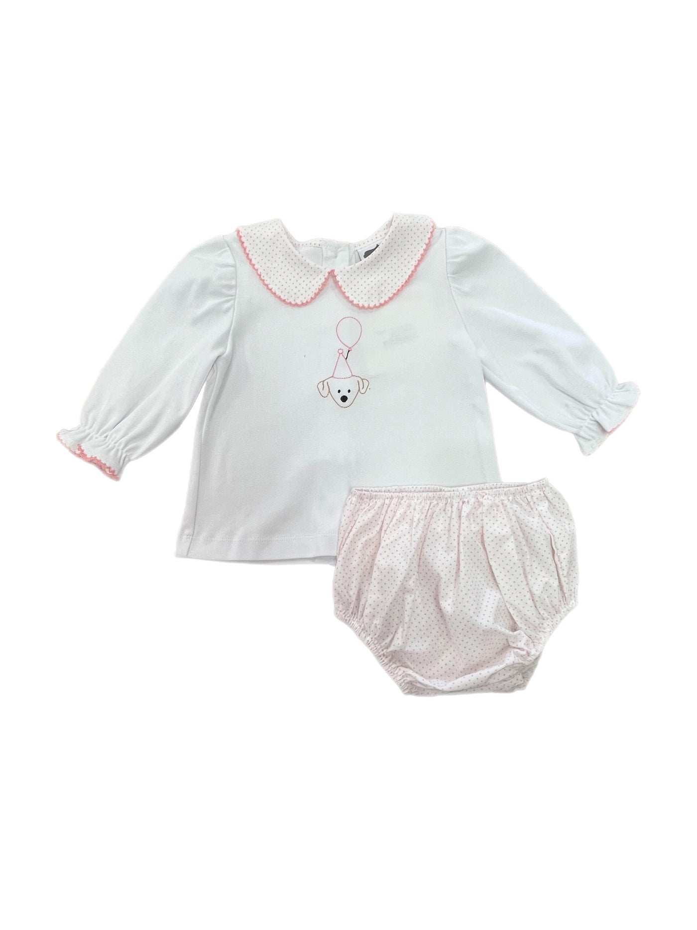 Stitched Puppy Pink Bloomer Set