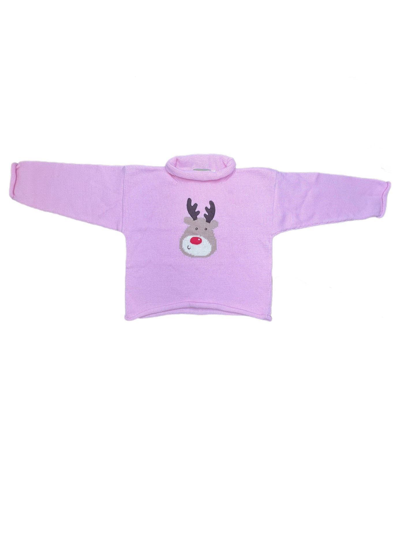 Luigi Rollneck Pink Rudolph Sweater