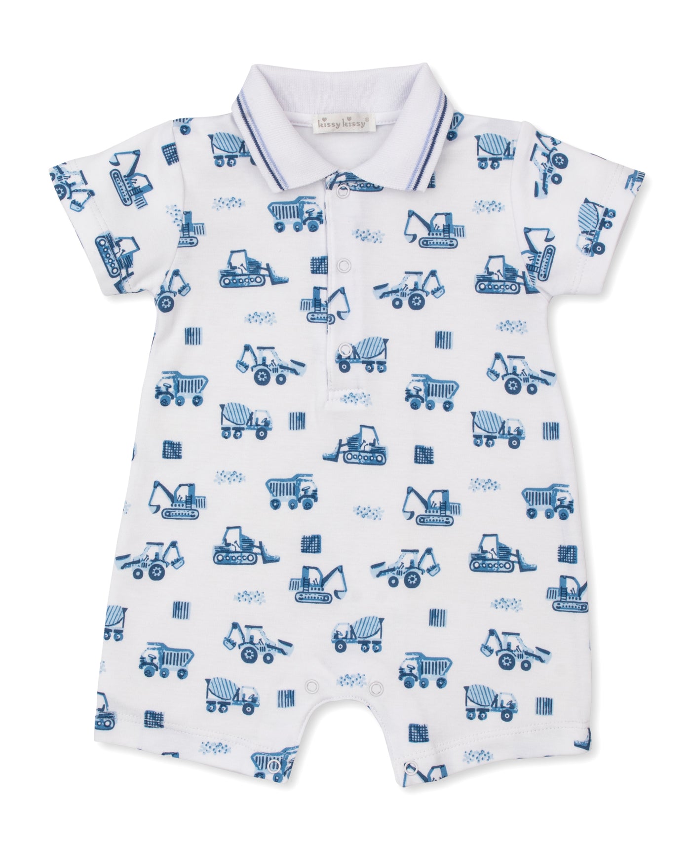 Kissy Print Short Playsuit Construction Trucks