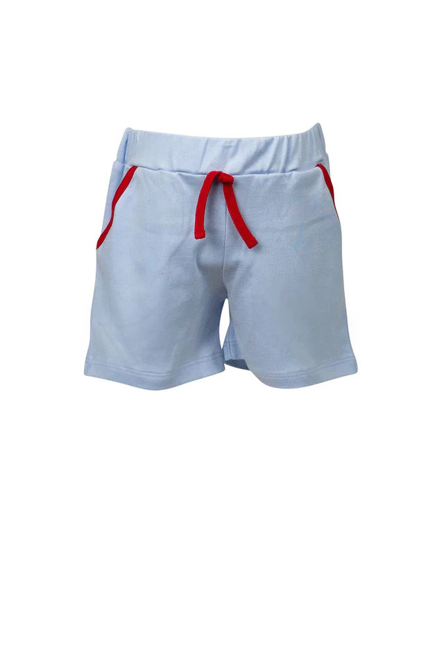 School Days Pocket Tee & Blue Knit Shorts