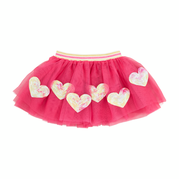 Mudpie Hot Pink Multi Heart Tutu