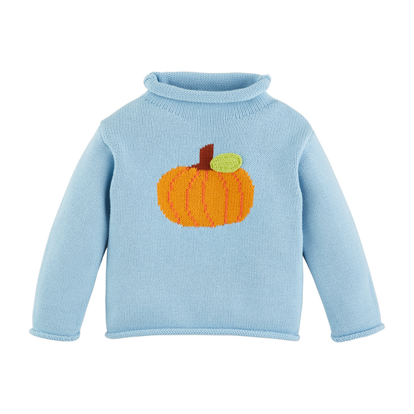 Mudpie Blue Pumpkin Rollneck Sweater