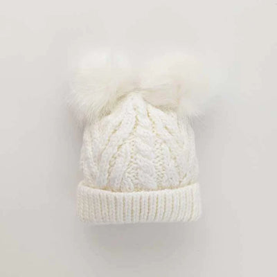 Winter White Fluffer Beanie Hat