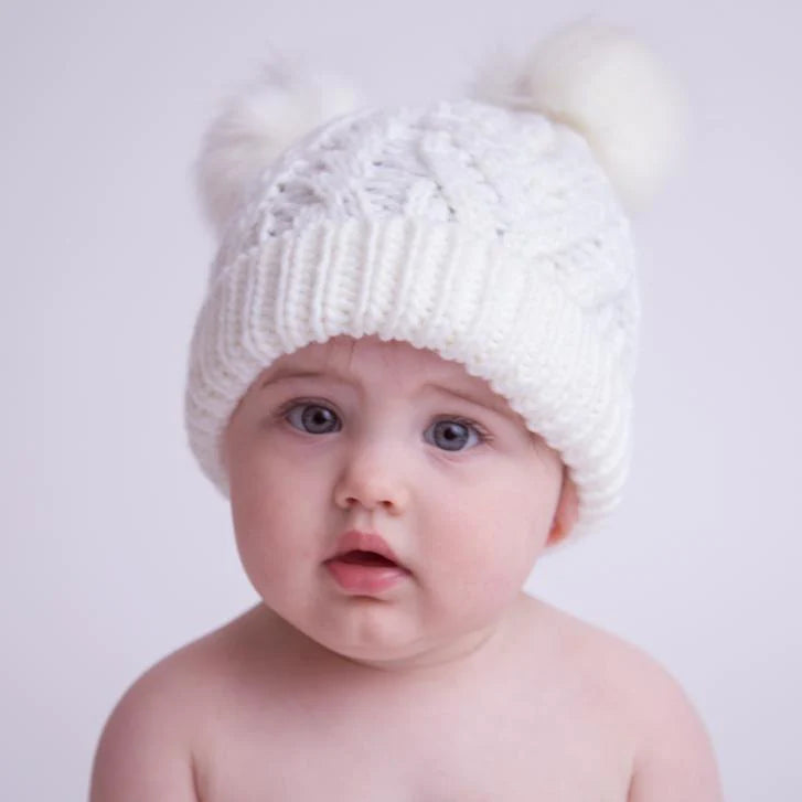 Winter White Fluffer Beanie Hat