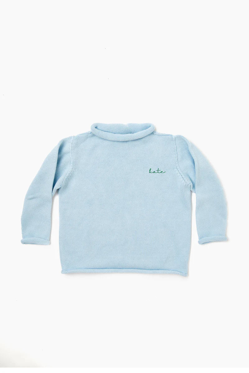 Jersey Rollneck Sweater - Blue